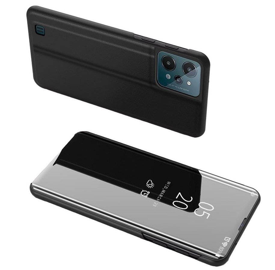 Mobil - Covers & Cases - Hurtel Clear View Case Cover for Realme C31 Flip Cover Black - 5907769349317