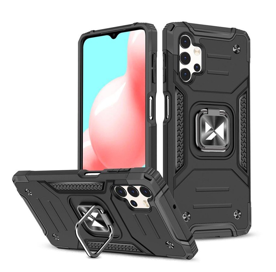 Mobil - Covers & Cases - Wozinsky Ring Armor Armored Hybrid Case Cover + Magnetic Holder for Samsung Galaxy A32 5G Black - 9111201936034