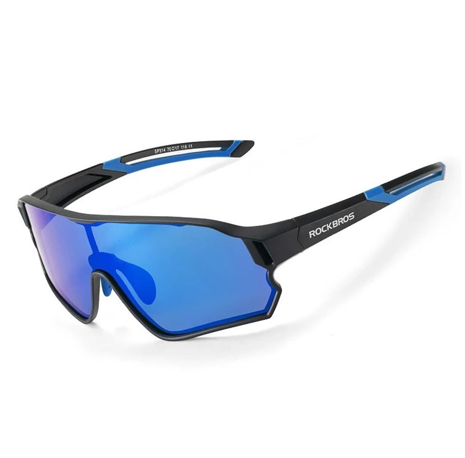 Sport & Fitness - Rockbros 14110009001 polarized cycling glasses for children 8-14 years old - black and blue - Rockbros-14110009001