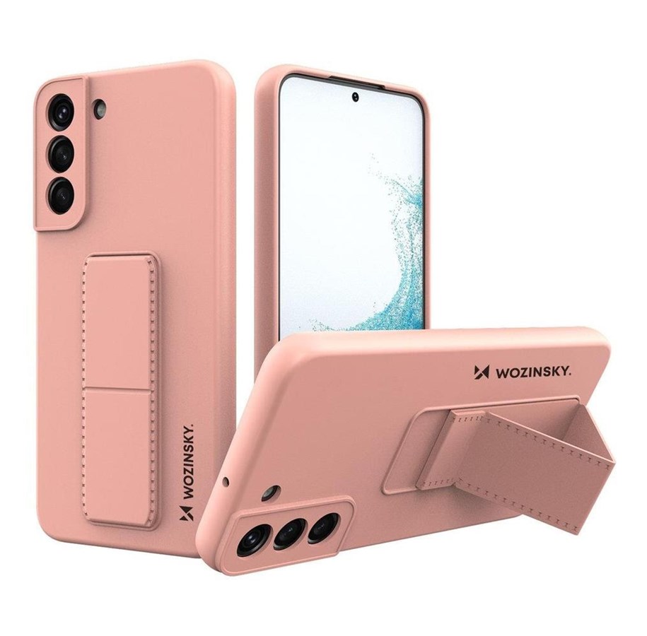 Mobil - Covers & Cases - Wozinsky Kickstand Case Silicone Case with Stand Samsung Galaxy S22+ Case Pink - 9145576247662