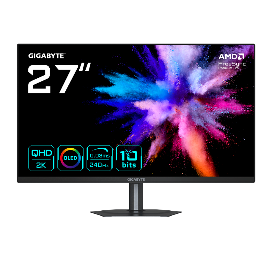 Skærm - 27" GIGABYTE GO27Q24 - 2560x1440 (QHD) - 240Hz - OLED - 15W USB-C - GO27Q24