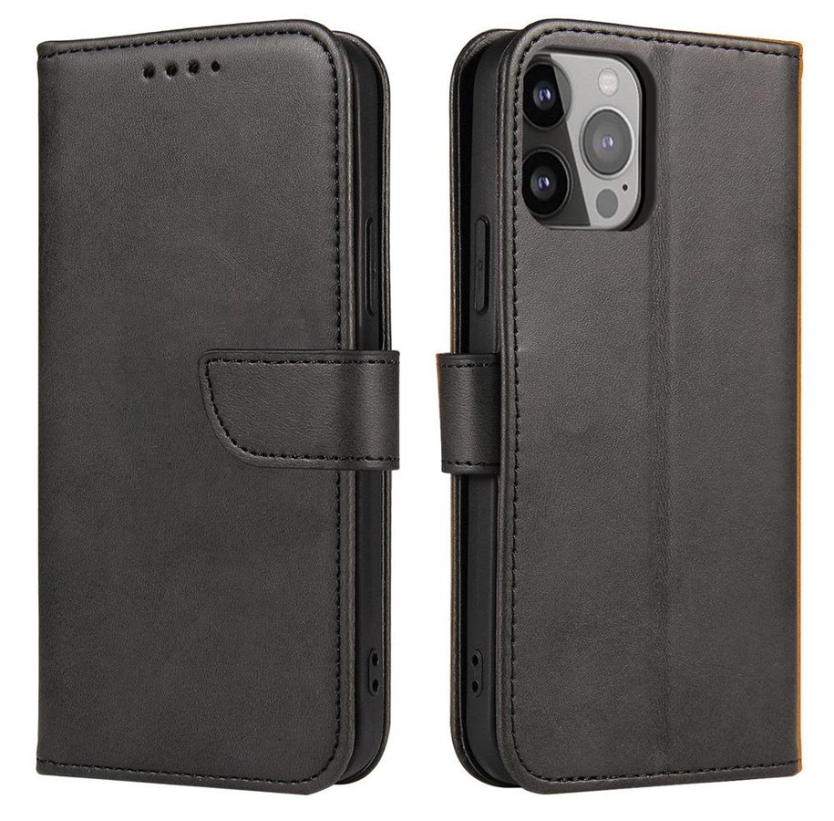 Mobil - Covers & Cases - Hurtel Magnet Case for Motorola Moto E32 Cover with Flip Wallet Stand Black - 9145576270691