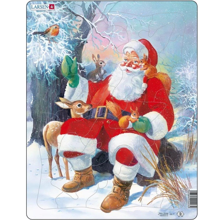Puslespil - Larsen Puzzles Santa with Animals (32) - LA-JUL7