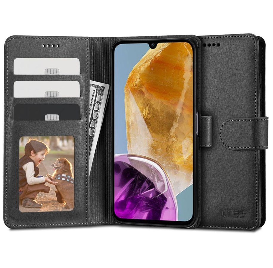 Mobil - Covers & Cases - Tech-Protect Wallet Case for Samsung Galaxy M15 5G - Black - 5906302308101