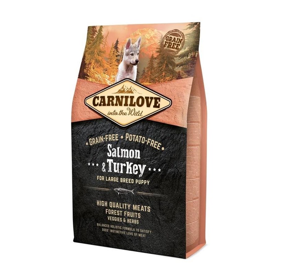 Hunde - Carnilove Puppy Salmon and turkey Large breeds - dry dog food - 4kg - 8595602553723