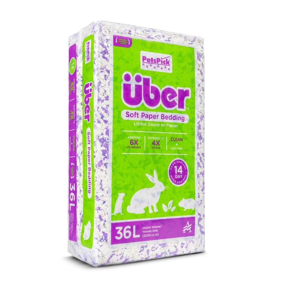 Kanin & gnaver - Über Papirstrøelse 36 L Lilla/Hvid m/Lavendel duft - 80500/2200PWUBPKLAV55
