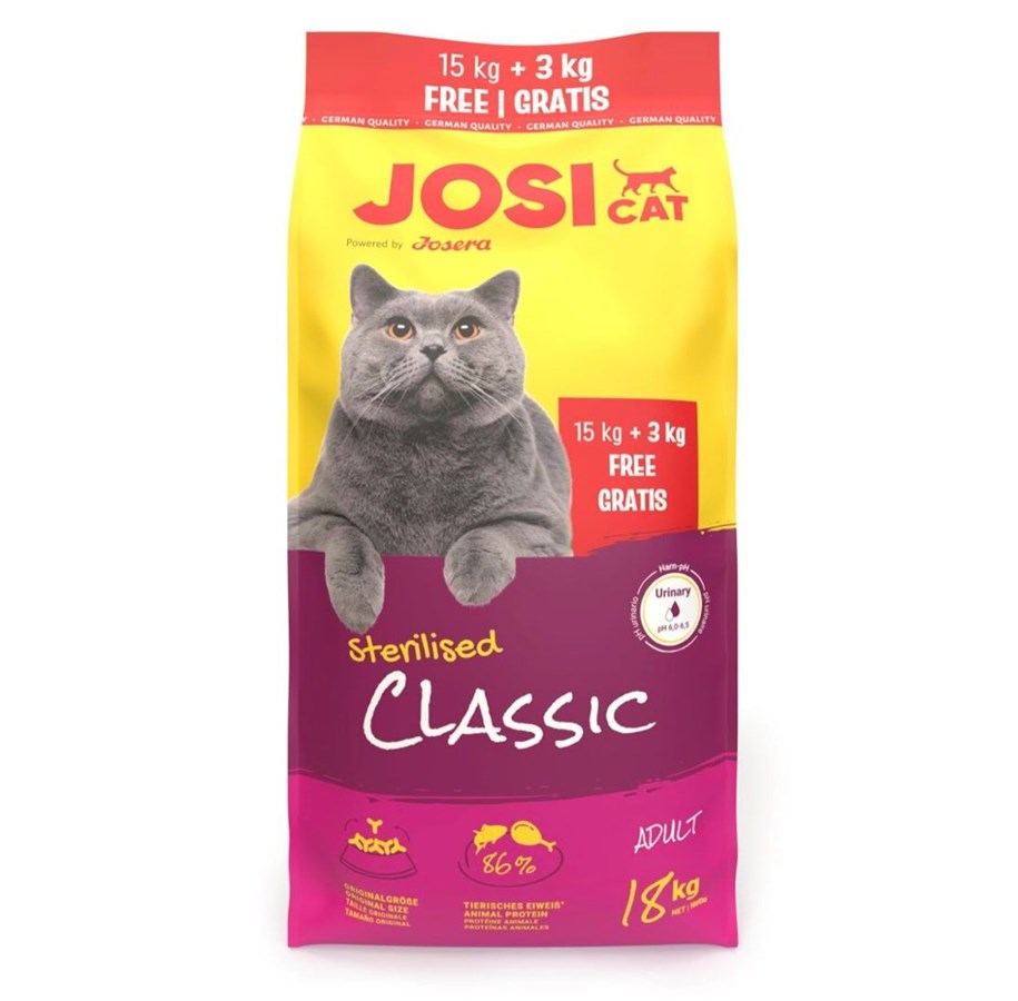 Katte - JOSERA JosiCat Sterilised Classic – tørfoder til kat – 15kg + 3kg - 4032254795988