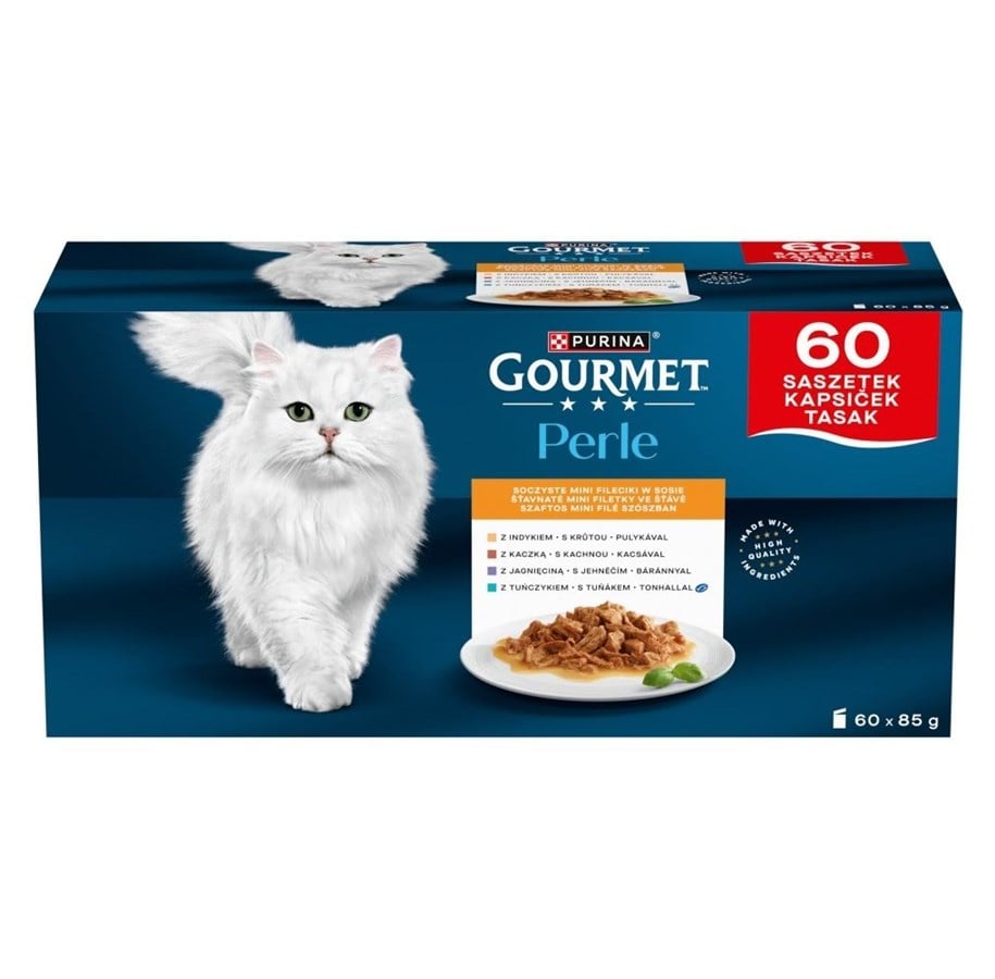 Katte - PURINA NESTLE Gourmet Perle Mini fillets in sauce - wet cat food - 60x85g - 8445291615236