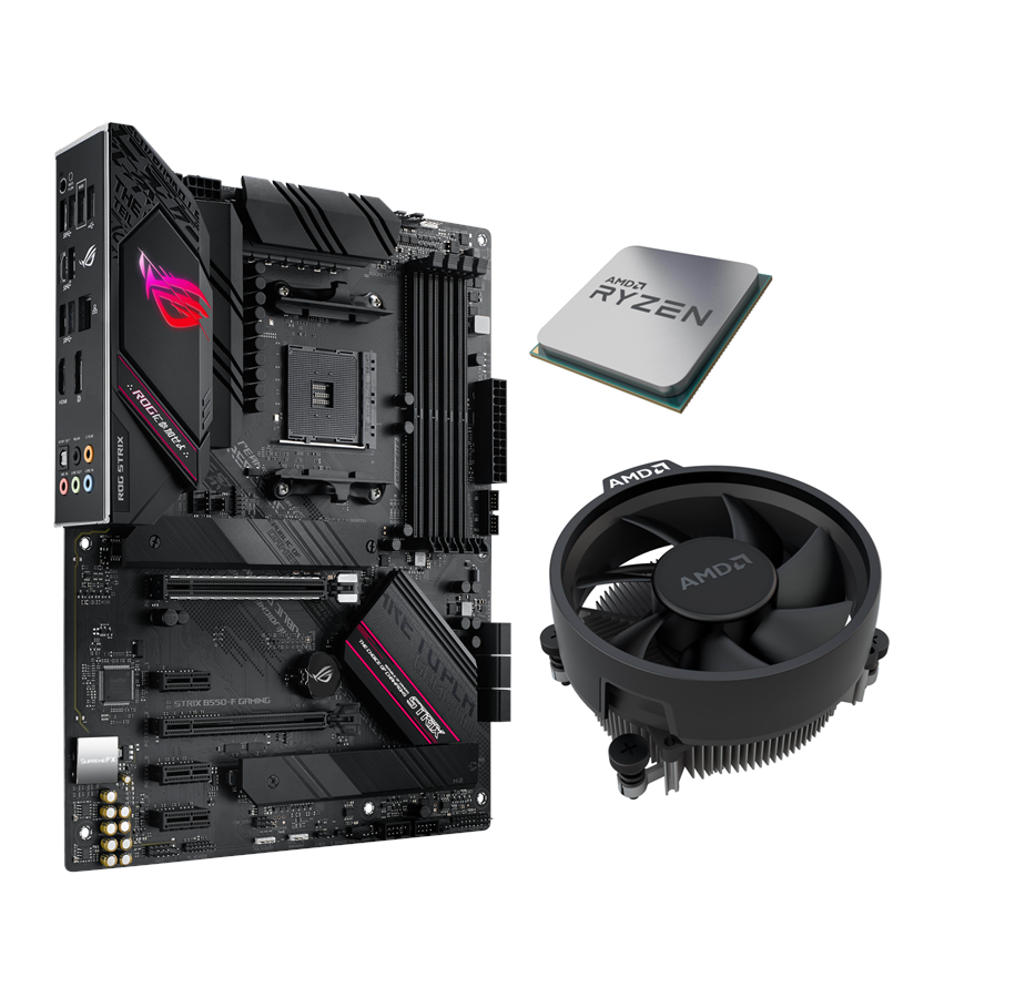 Bundkort - ASUS ROG STRIX B550-F GAMING + AMD Ryzen 5 5600X & Bundkort - AMD B550 - AMD AM4 socket - DDR4 RAM - ATX - B550-F+5600X