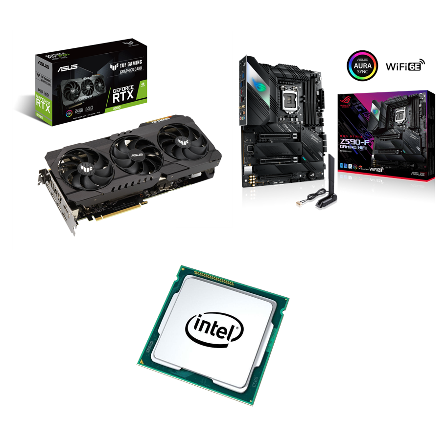 Grafikkort - ASUS GeForce RTX 3090 TUF OC - 24GB GDDR6X RAM - Grafikkort - 3090TUFOC+Z590-F+11900K