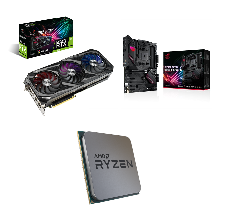 Grafikkort - ASUS GeForce RTX 3070 ROG STRIX OC - 8GB GDDR6 RAM - Grafikkort - 3070SOC+B550-F+5800X