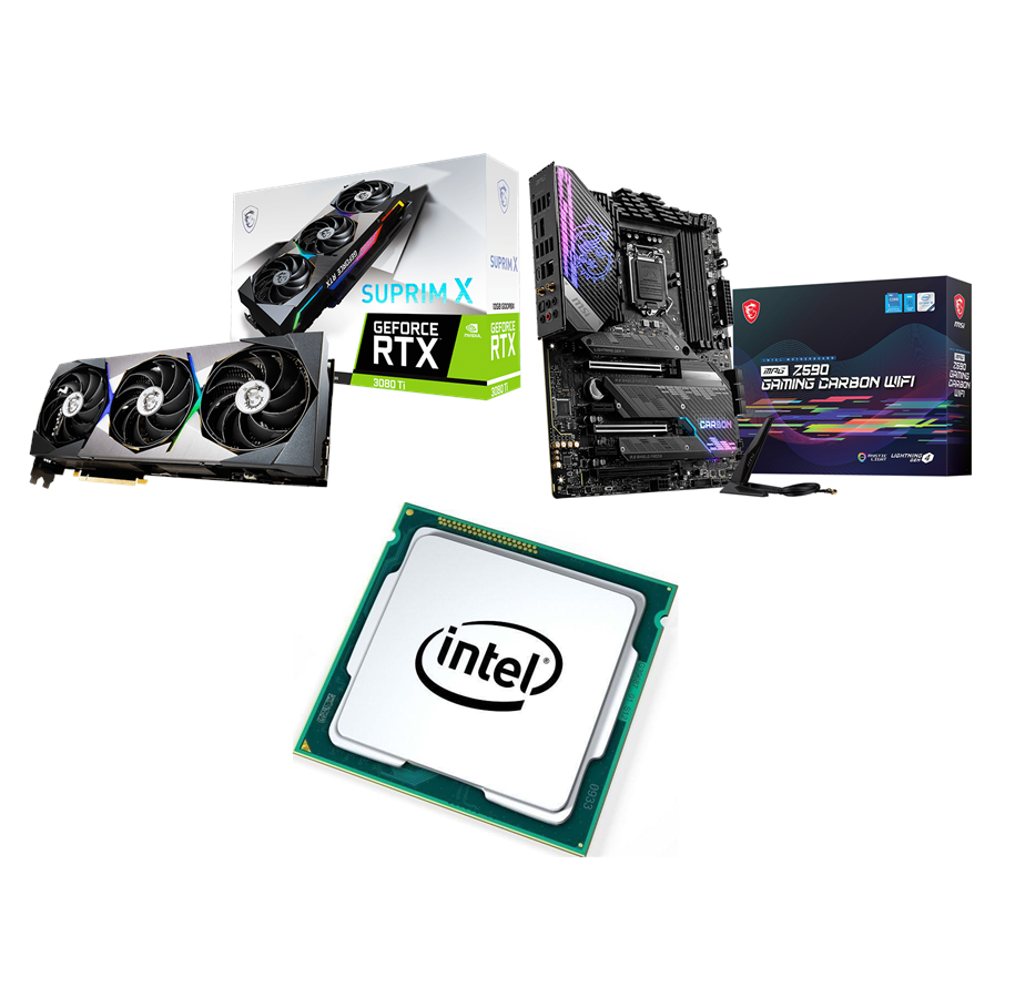 Grafikkort - MSI GeForce RTX 3080 Ti SUPRIM X - 12GB GDDR6X RAM - Grafikkort - 3080TISX+Z590GCW+11900K