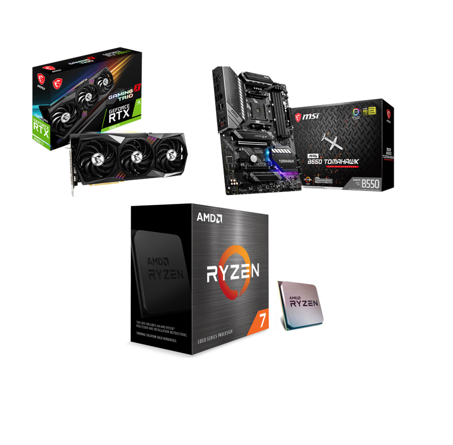 Grafikkort - MSI GeForce RTX 3080 Ti GAMING X TRIO - 12GB GDDR6X RAM - Grafikkort - 3080TIGXT+B550TOMA+5800X