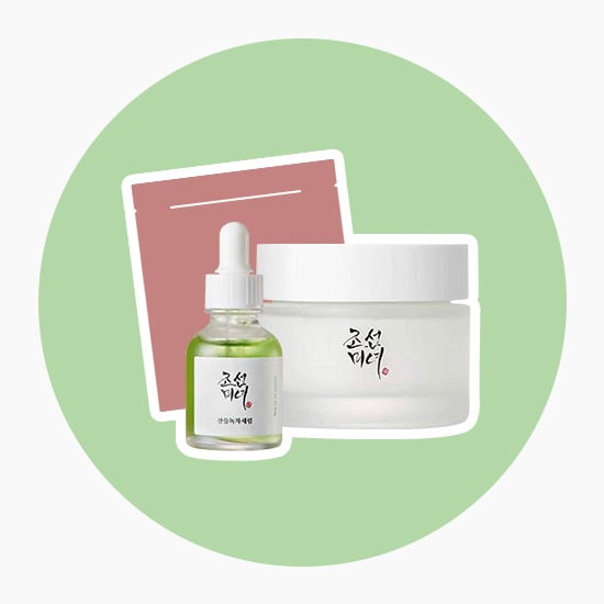 K-beauty hudplejeprodukter med serum og creme