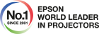 Epson 3LCD-logo med rød, grøn og blå farvestribe symboliserer projektorteknologi med tre LCD-paneler