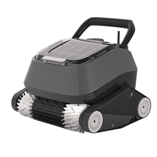 En automatisk poolrobot (poolstøvsuger) til rengøring af bunden.