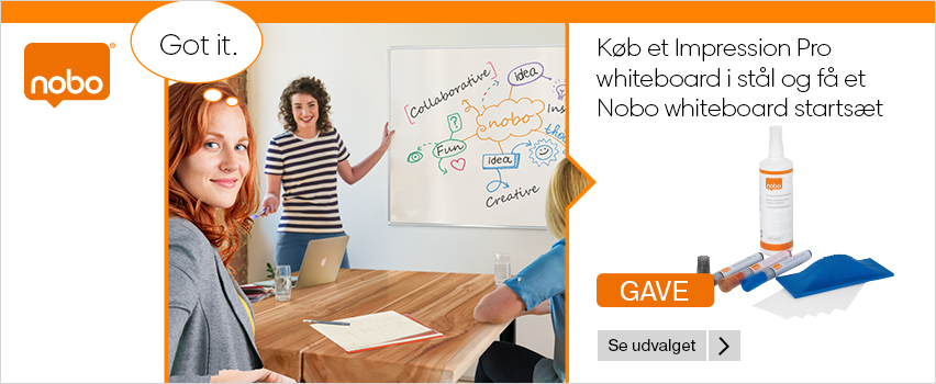 Køb Nobo whiteboard tavle og få startsæt