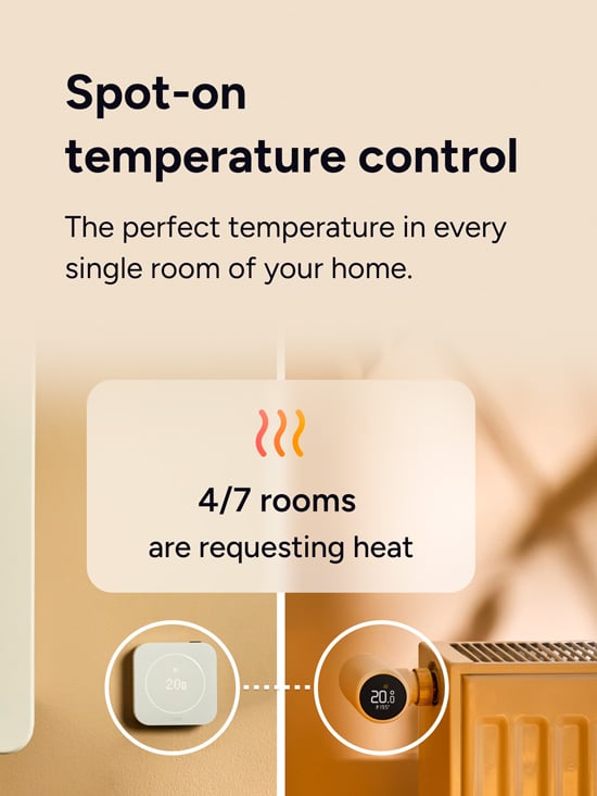 tado° temperatursensor og radiatortermostat giver præcis temperaturstyring i hvert rum