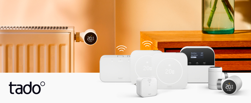 tado° smarte termostater, radiatortermostater og trådløs bridge til intelligent varmestyring i hjemmet